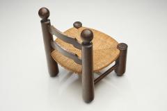 Charles Dudouyt Small Wood and Wicker Turned Chair by Charles Dudouyt France 1940s - 2151836