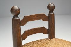 Charles Dudouyt Small Wood and Wicker Turned Chair by Charles Dudouyt France 1940s - 2151838
