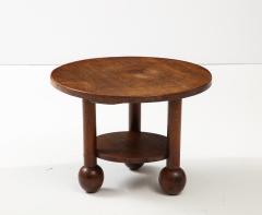 Charles Dudouyt Solid Oak Charles Dudyot French Coffee table w Oivid Ball Feet c 1940 - 3278670