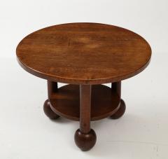 Charles Dudouyt Solid Oak Charles Dudyot French Coffee table w Oivid Ball Feet c 1940 - 3278678
