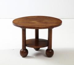 Charles Dudouyt Solid Oak Charles Dudyot French Coffee table w Oivid Ball Feet c 1940 - 3278682