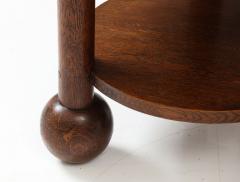 Charles Dudouyt Solid Oak Charles Dudyot French Coffee table w Oivid Ball Feet c 1940 - 3278686