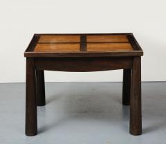 Charles Dudouyt Stained Elm Games Table with Storage and a Curved Skirt France - 3262908