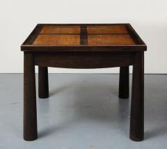 Charles Dudouyt Stained Elm Games Table with Storage and a Curved Skirt France - 3262913