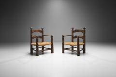 Charles Dudouyt Wood and Wicker Turned Chairs by Charles Dudouyt France 1940s - 2078898