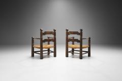 Charles Dudouyt Wood and Wicker Turned Chairs by Charles Dudouyt France 1940s - 2078899