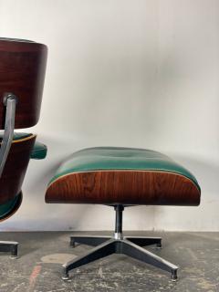 Charles Eames 1st Gen Eames Lounge Chair Ottoman in Brazilian Rosewood Dark Green Leather - 3868977