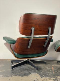 Charles Eames 1st Gen Eames Lounge Chair Ottoman in Brazilian Rosewood Dark Green Leather - 3868979