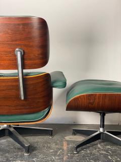 Charles Eames 1st Gen Eames Lounge Chair Ottoman in Brazilian Rosewood Dark Green Leather - 3868980