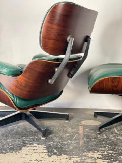 Charles Eames 1st Gen Eames Lounge Chair Ottoman in Brazilian Rosewood Dark Green Leather - 3868983