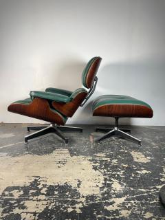 Charles Eames 1st Gen Eames Lounge Chair Ottoman in Brazilian Rosewood Dark Green Leather - 3868984