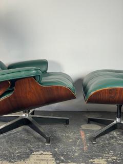 Charles Eames 1st Gen Eames Lounge Chair Ottoman in Brazilian Rosewood Dark Green Leather - 3868985