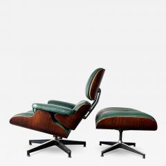 Charles Eames 1st Gen Eames Lounge Chair Ottoman in Brazilian Rosewood Dark Green Leather - 3871421