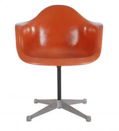 Charles Eames Mid Century Charles Eames for Herman Miller Fiberglass Dining Chairs in Orange - 2498544