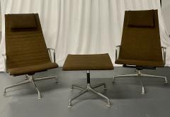 Charles Eames Mid Century Modern Charles Ray Eames Swivel Chairs Ottoman Seating Group - 2519362