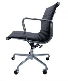 Charles Eames Pair Charles Eames for Herman Miller Aluminum Group Office Chair Black Leather - 2863566