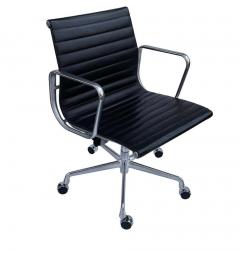 Charles Eames Pair Charles Eames for Herman Miller Aluminum Group Office Chair Black Leather - 2863567