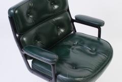 Charles Eames Time Life Chair by Eames for Herman Miller in Green Leather - 243205