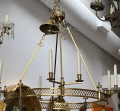 Charles Edwards Regency Style Charles Edwards Brass Frieze Chandelier - 3870469