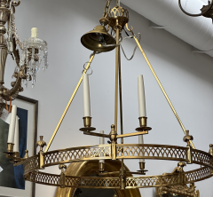 Charles Edwards Regency Style Charles Edwards Brass Frieze Chandelier - 3870471