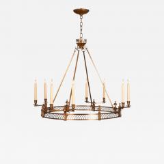 Charles Edwards Regency Style Charles Edwards Brass Frieze Chandelier - 3871456