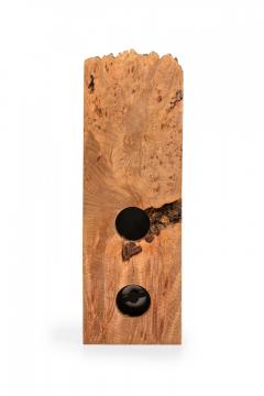 Charles Elkan Rustic Burl Wood Three Dial Clock and Weather Station - 4672645