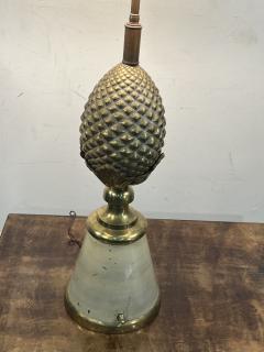 Charles Fils HOLLYWOOD REGENCY BRASS PINEAPPLE LAMP IN THE MANNER OF MAISON CHARLES - 3636777