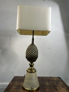 Charles Fils HOLLYWOOD REGENCY BRASS PINEAPPLE LAMP IN THE MANNER OF MAISON CHARLES - 3636779