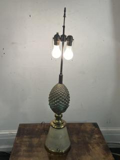 Charles Fils HOLLYWOOD REGENCY BRASS PINEAPPLE LAMP IN THE MANNER OF MAISON CHARLES - 3636781