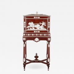 Charles Guillaume Diehl Antique Napoleon III period oak and silvered bronze tobacco cabinet by Diehl - 1275882