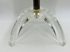 Charles Hollis Jones 1960s Sculptural Vanity Stool in Lucite Brass by Charles Hollis Jones - 3067897