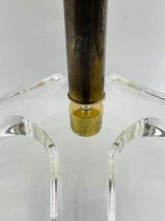 Charles Hollis Jones 1960s Sculptural Vanity Stool in Lucite Brass by Charles Hollis Jones - 3067900
