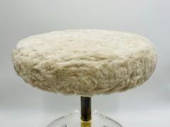 Charles Hollis Jones 1960s Sculptural Vanity Stool in Lucite Brass by Charles Hollis Jones - 3067902