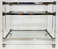 Charles Hollis Jones 1980s Charles Hollis Jones Style Lucite and Chrome Dry Bar Server Table - 4149961