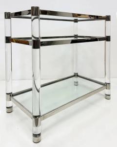Charles Hollis Jones 1980s Charles Hollis Jones Style Lucite and Chrome Dry Bar Server Table - 4149962