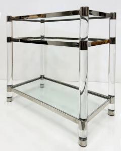 Charles Hollis Jones 1980s Charles Hollis Jones Style Lucite and Chrome Dry Bar Server Table - 4149964