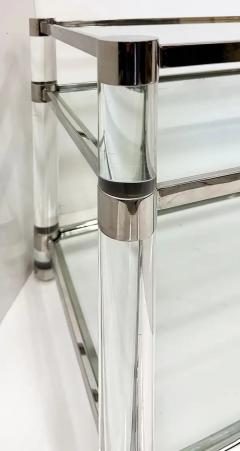 Charles Hollis Jones 1980s Charles Hollis Jones Style Lucite and Chrome Dry Bar Server Table - 4149971