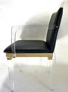 Charles Hollis Jones A Set of Four Lucite and Brass Armchairs by Charles Hollis Jones - 4432564