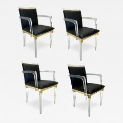 Charles Hollis Jones A Set of Four Lucite and Brass Armchairs by Charles Hollis Jones - 4434636