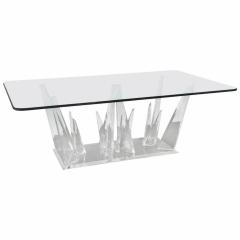 Charles Hollis Jones American Modern Lucite and Glass Dining or Center Table Charles Hollis Jones - 4171567