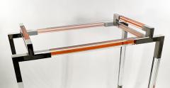 Charles Hollis Jones American Modern Orange Lucite Polished Nickel Bar Cart Charles Hollis Jones - 4617492