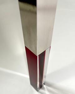 Charles Hollis Jones American Modern Red Clear Lucite Nickel Game Table Charles Hollis - 4628374