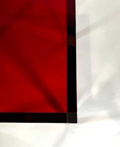 Charles Hollis Jones American Modern Red Clear Lucite Nickel Game Table Charles Hollis - 4628376