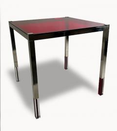 Charles Hollis Jones American Modern Red Clear Lucite Nickel Game Table Charles Hollis - 4710195