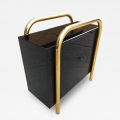 Charles Hollis Jones Brass Bronzed Lucite Magazine Holder by Charles Hollis Jones - 69599