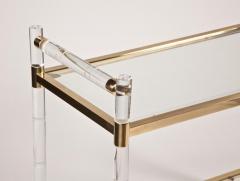 Charles Hollis Jones Brass Lucite Bar Cart - 840365