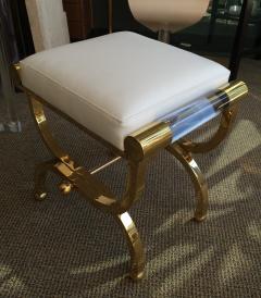 Charles Hollis Jones Brass and Lucite Empire Style Benches by Charles Hollis Jones - 75931