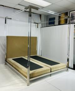 Charles Hollis Jones Cal King 4 Poster Bed in Polished Nickel Lucite by Charles Hollis Jones - 4129000