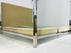 Charles Hollis Jones Cal King 4 Poster Bed in Polished Nickel Lucite by Charles Hollis Jones - 4129005