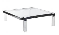 Charles Hollis Jones Charles Hollis Jones Box Line Coffee Table in Lucite and Polished Nickel - 301406